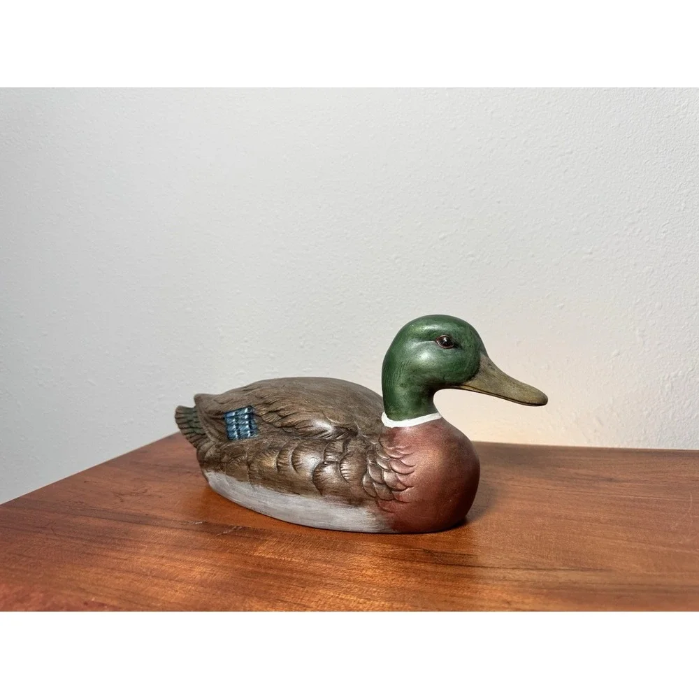 Handmade Ceramic Mallard Drake Duck Decoy – Hand Painted Matte Finish 12
